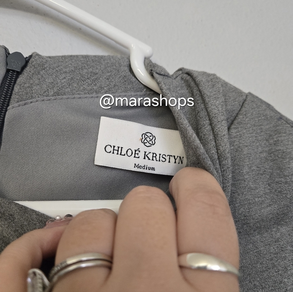 Chloe Kristyn Gray Bianca Ponte Knit Half Sleeve Dress - Picture 5 of 6